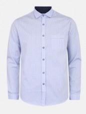 Lavender Check Mixed Cotton Fitted Shirt